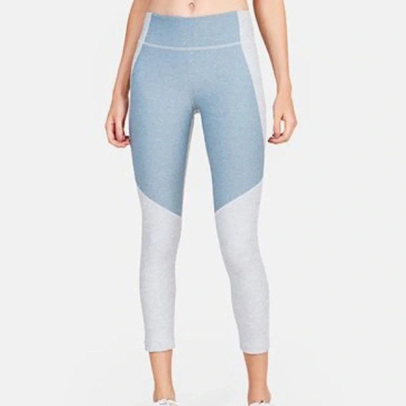 Outdoor Voices Tech Sweat 3/4 Leggings Two Toned Slate Provincial Blue Large - Picture 1 of 4